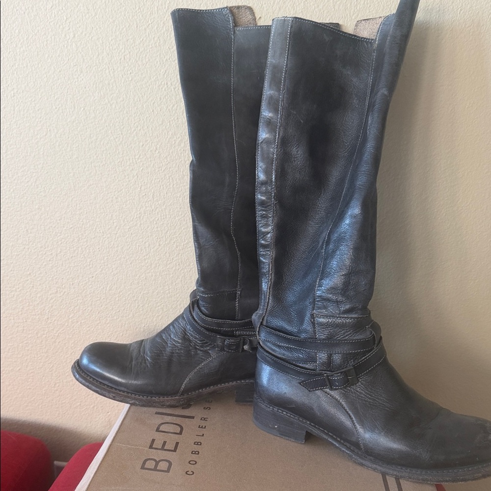 Bed Stu Black Rustic Heeled Boots